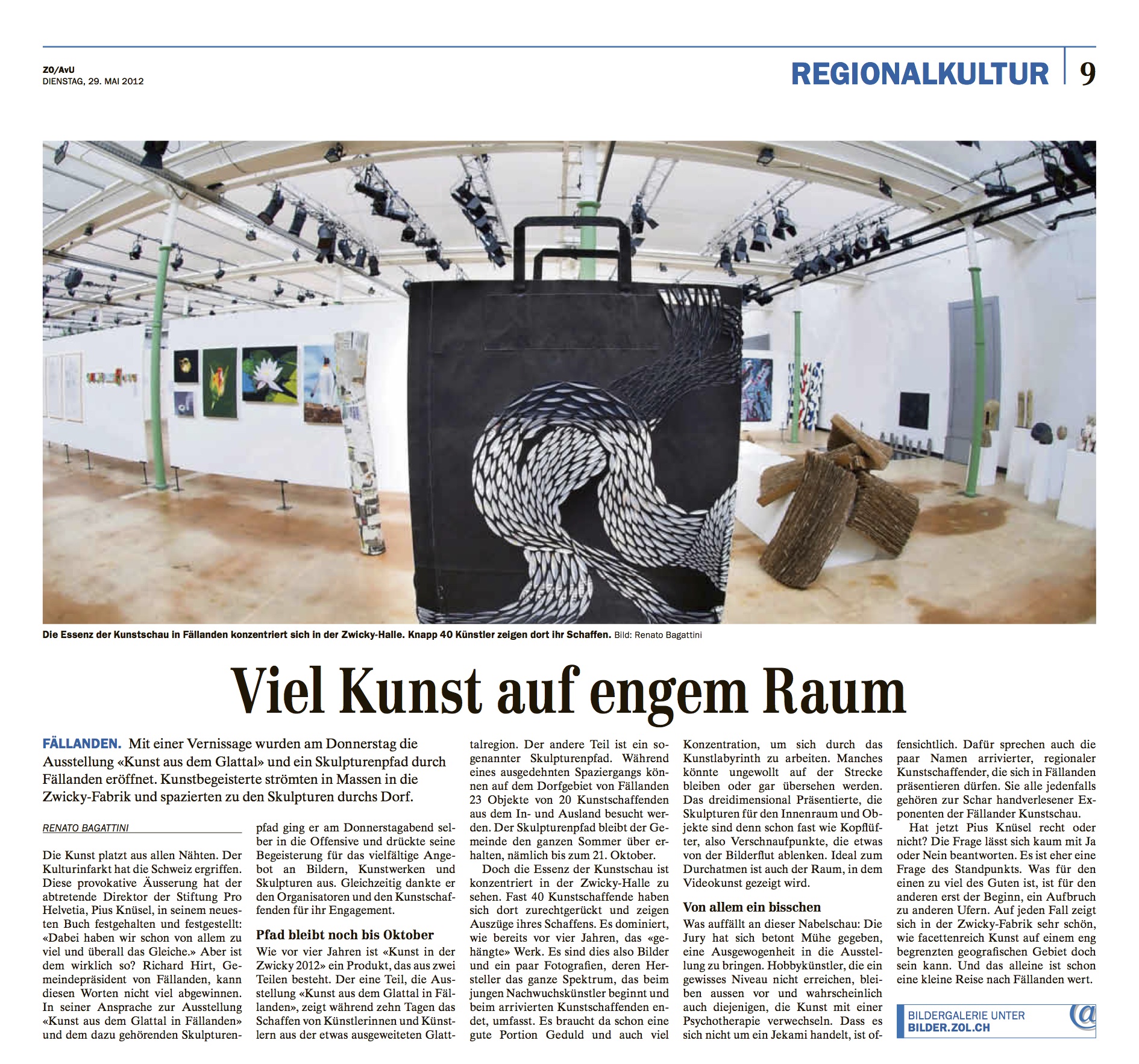 29.05.2012 Zürich Oberländer: Viel Kunst auf engem Raum