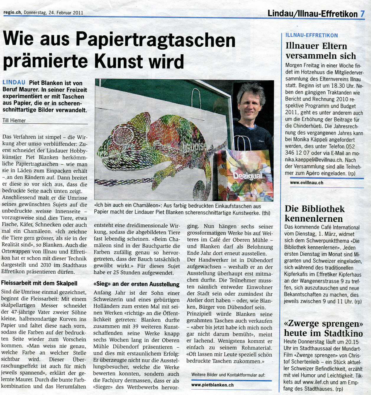 Piet Blanken Papiertragtaschen Artikel regio.ch